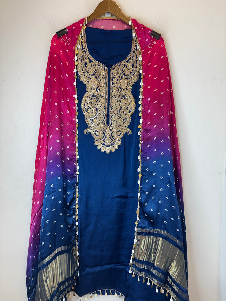 Aarohi – Satin Organza Dori &amp; Mirror Embroidered Ensemble DBPHIM02