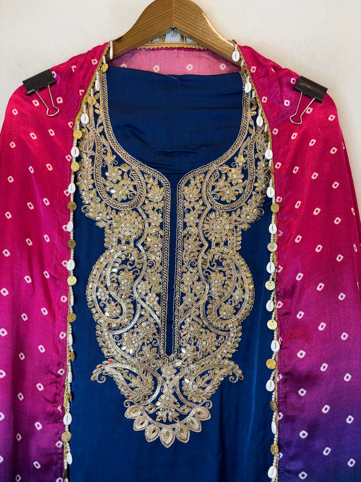 Aarohi – Satin Organza Dori &amp; Mirror Embroidered Ensemble DBPHIM02