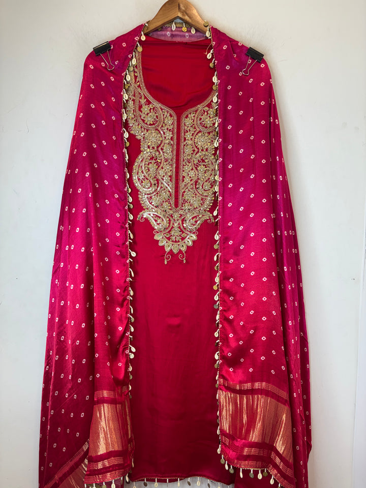 Aarohi – Satin Organza Dori &amp; Mirror Embroidered Ensemble DBPHIM01