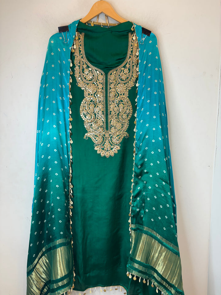 Aarohi – Satin Organza Dori &amp; Mirror Embroidered Ensemble DBPHIM03