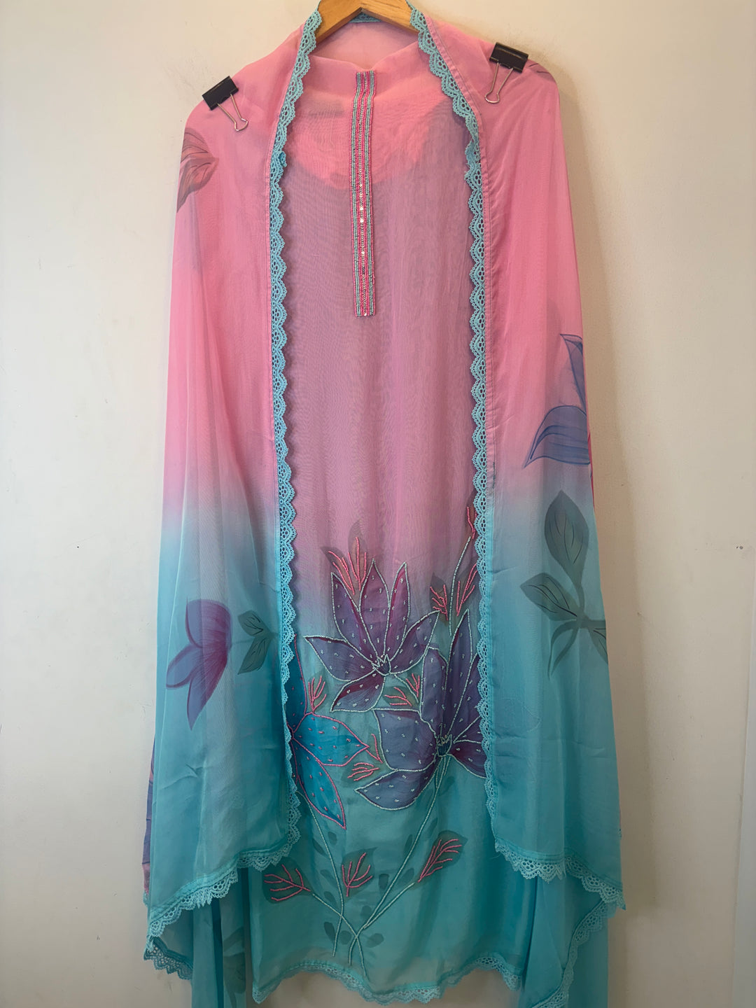 Aafreen – Ombre Brush Painted Organza Suit