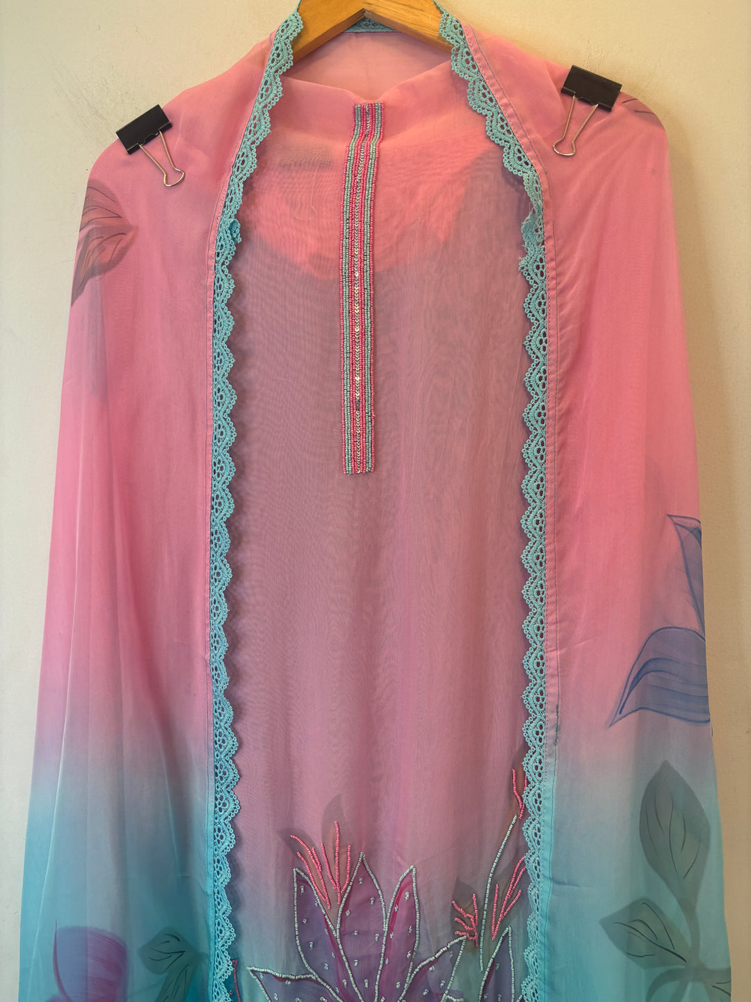 Aafreen – Ombre Brush Painted Organza Suit