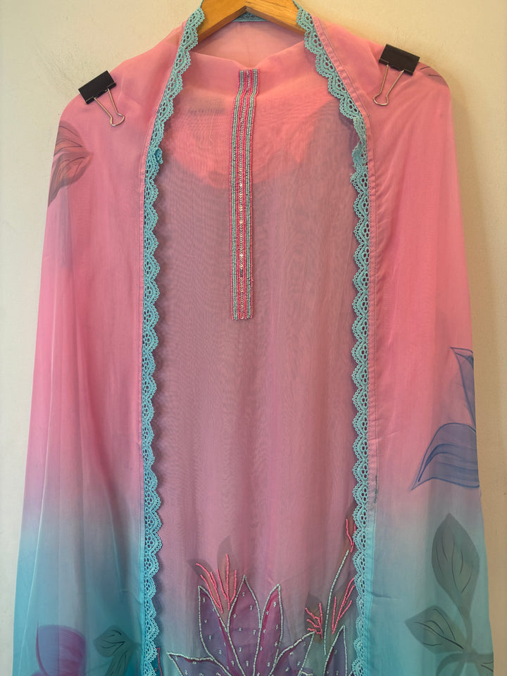 Aafreen – Ombre Brush Painted Organza Suit