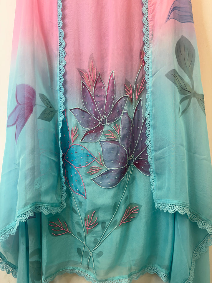 Aafreen – Ombre Brush Painted Organza Suit