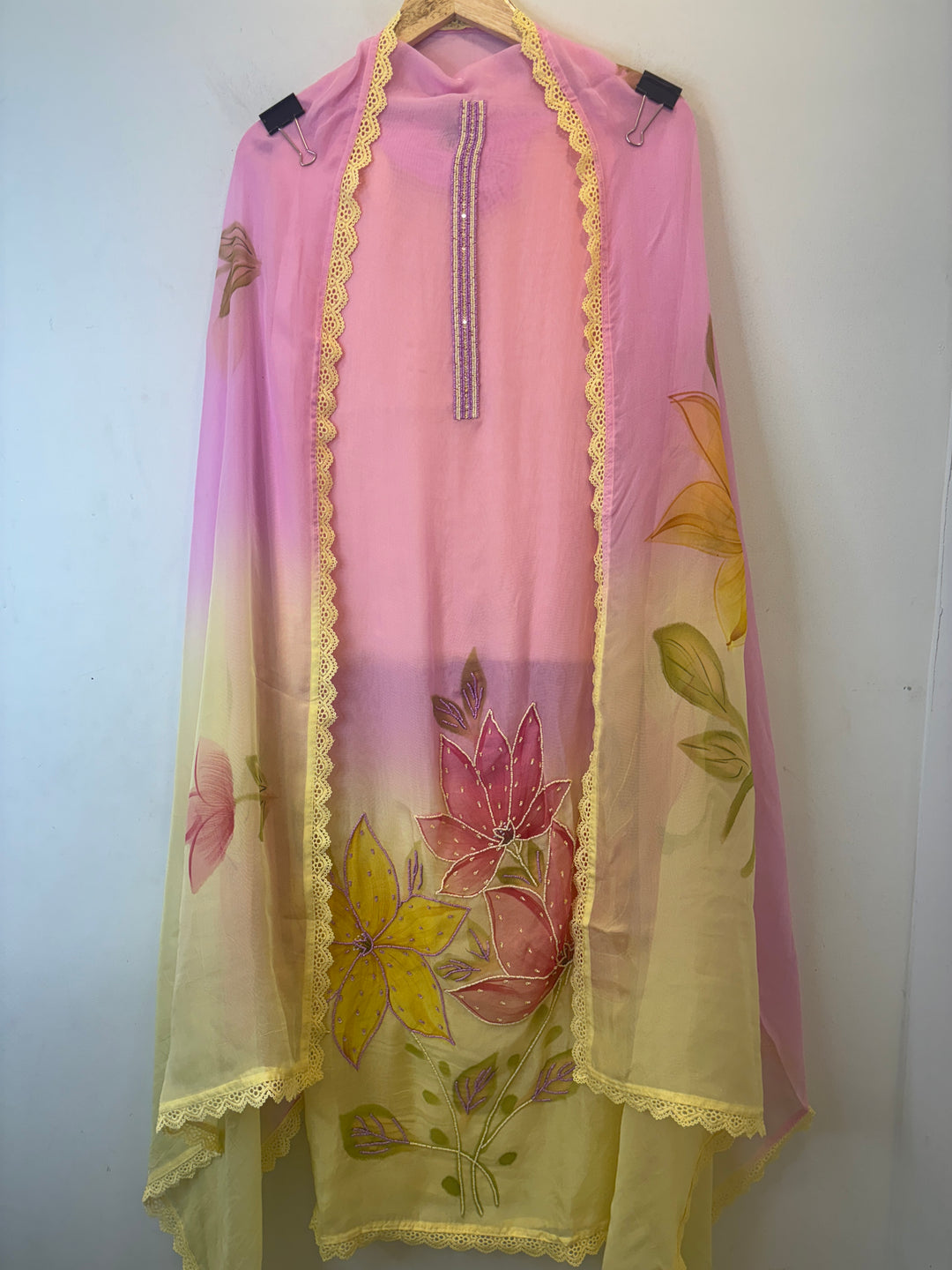 Aafreen – Ombre Brush Painted Organza Suit