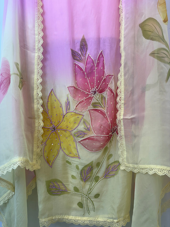 Aafreen – Ombre Brush Painted Organza Suit