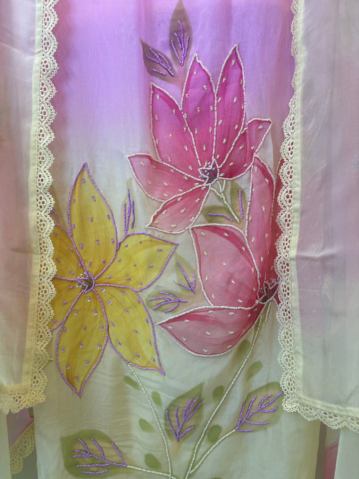 Aafreen – Ombre Brush Painted Organza Suit