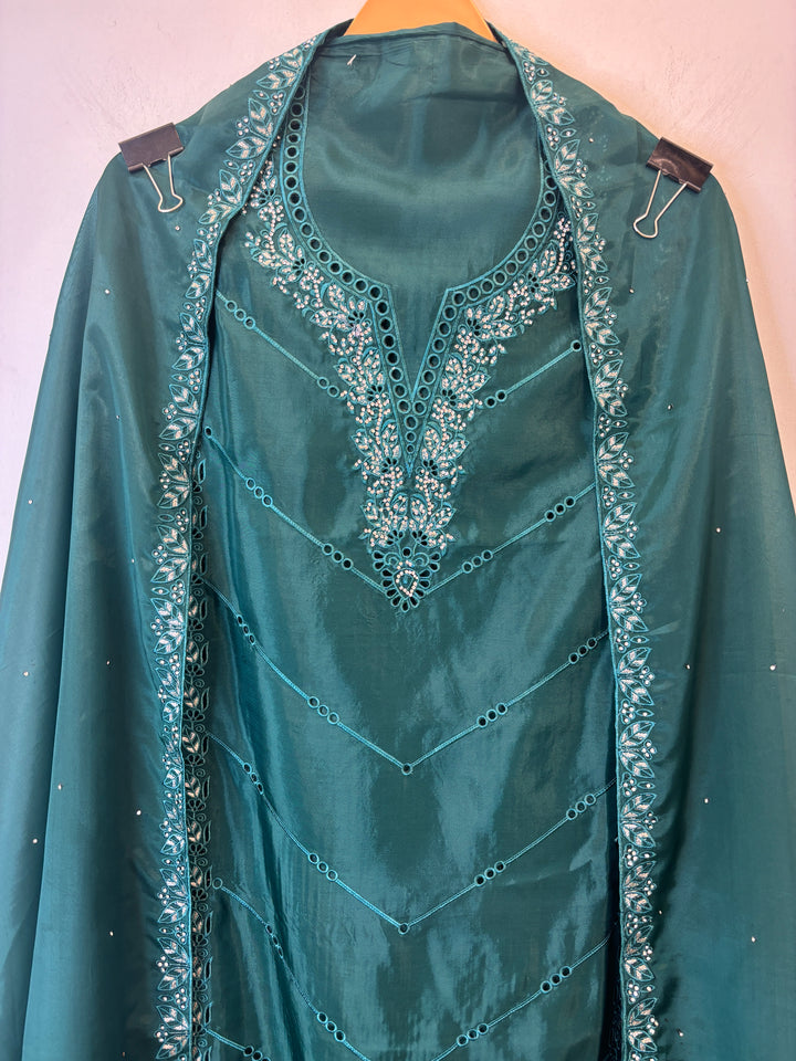 Nayab – Organza Silk Suit with Stone Highlights