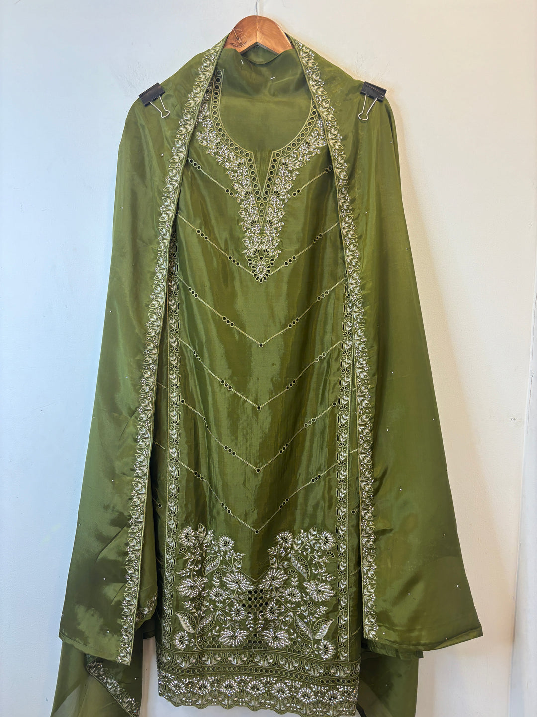Nayab – Organza Silk Suit with Stone Highlights