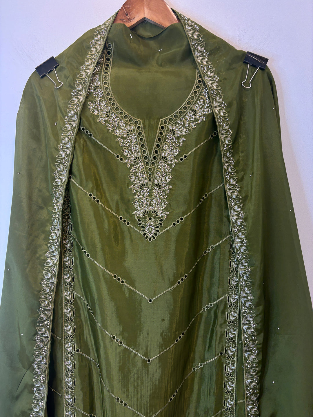 Nayab – Organza Silk Suit with Stone Highlights