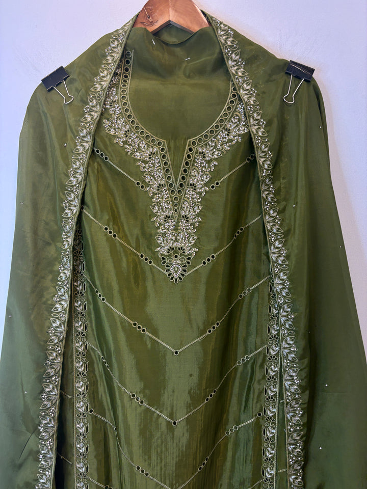 Nayab – Organza Silk Suit with Stone Highlights