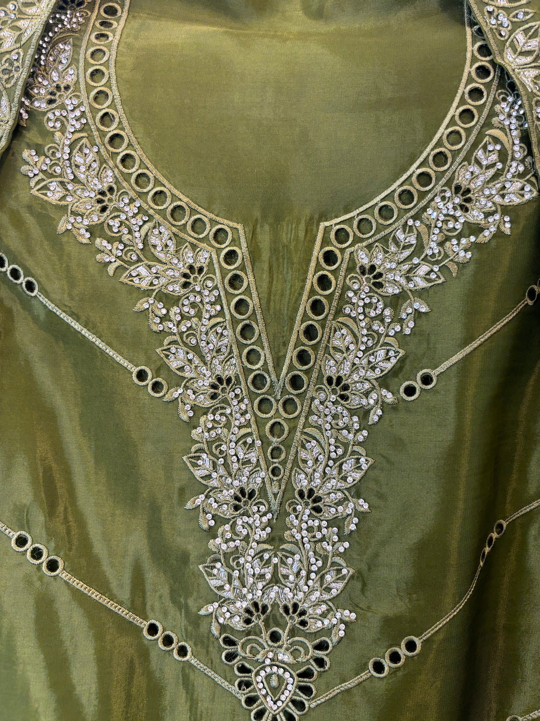 Nayab – Organza Silk Suit with Stone Highlights