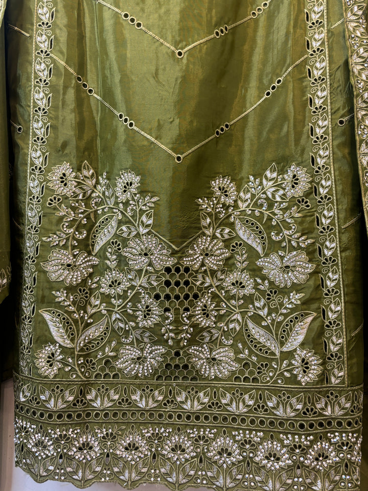 Nayab – Organza Silk Suit with Stone Highlights