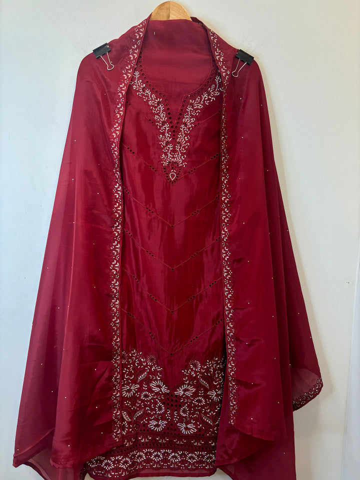 Nayab – Organza Silk Suit with Stone Highlights