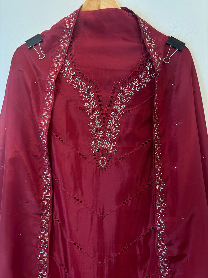 Nayab – Organza Silk Suit with Stone Highlights