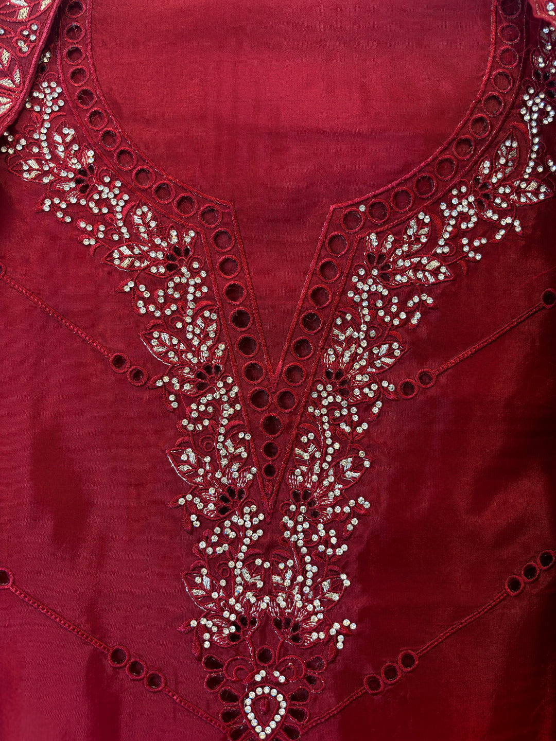 Nayab – Organza Silk Suit with Stone Highlights