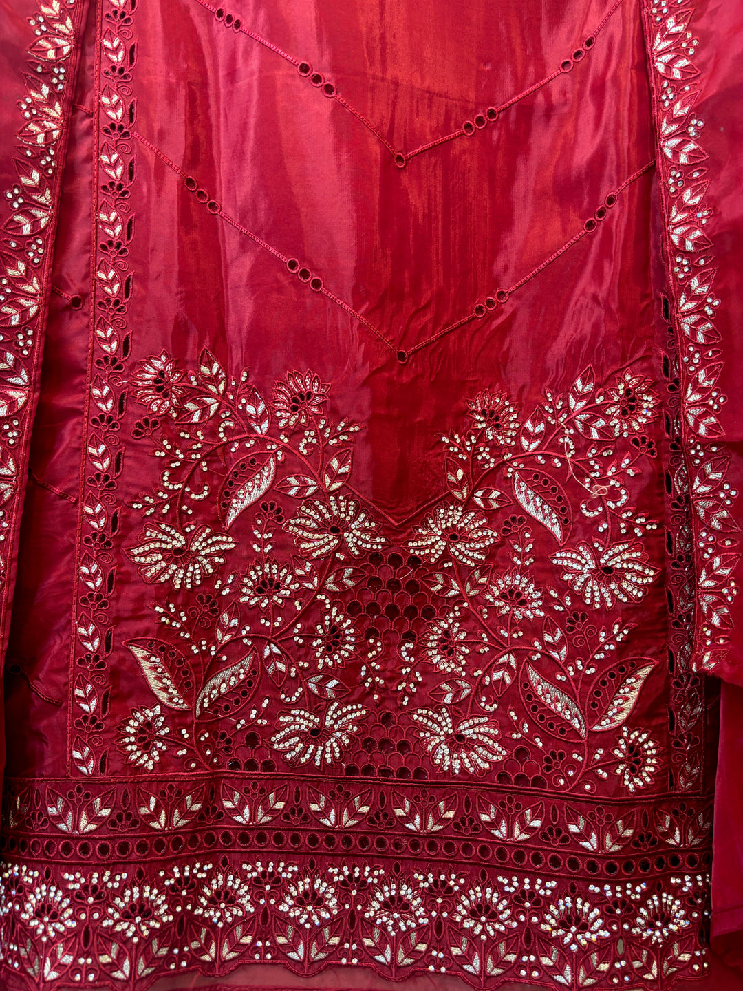 Nayab – Organza Silk Suit with Stone Highlights