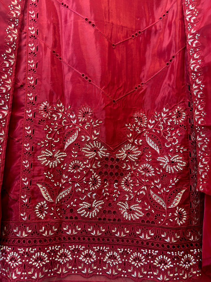 Nayab – Organza Silk Suit with Stone Highlights