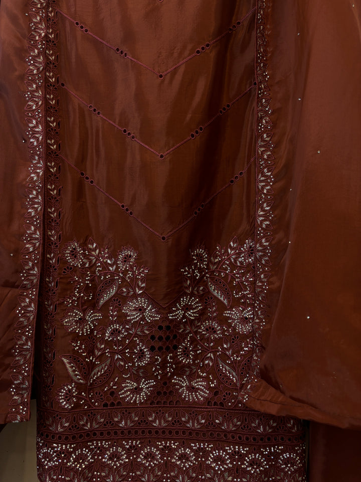 Nayab – Organza Silk Suit with Stone Highlights