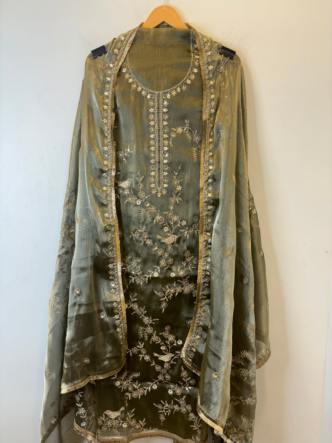 Zohra – Glass Organza Suit with Zari Work