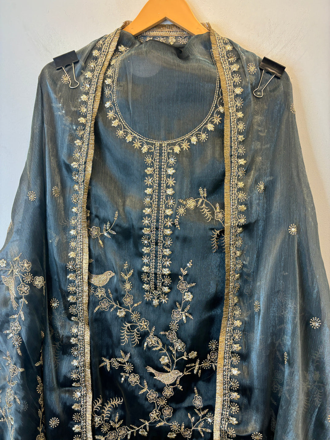 Zohra – Glass Organza Suit with Zari Work