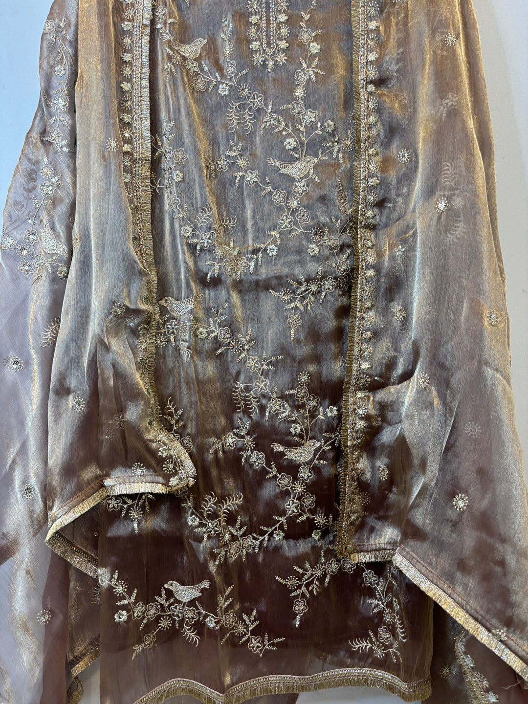 Zohra – Glass Organza Suit with Zari Work