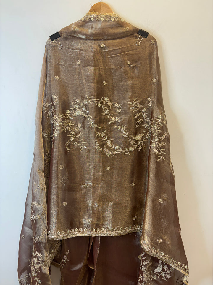 Zohra – Glass Organza Suit with Zari Work