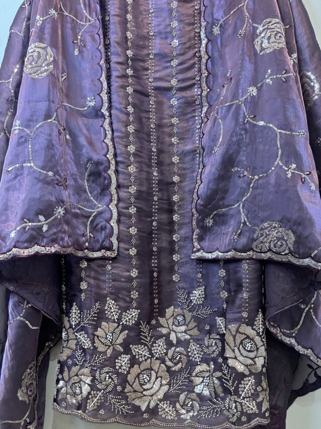 Amairah – Glass Organza Suit with All-Over Handwork