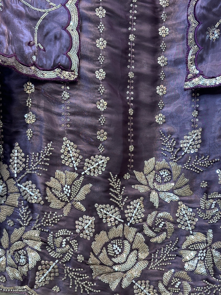 Amairah – Glass Organza Suit with All-Over Handwork