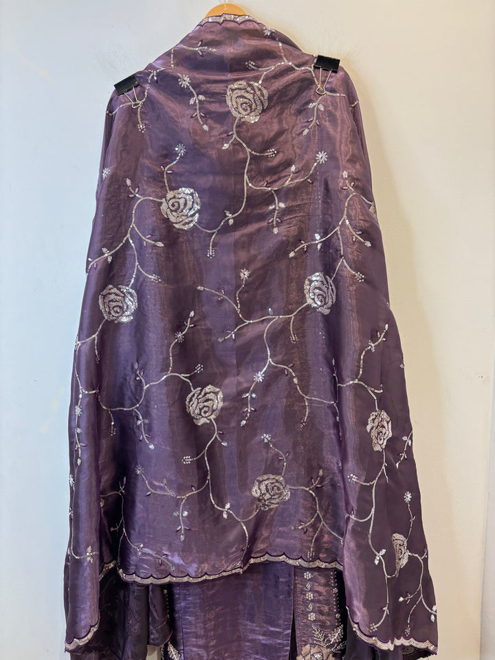 Amairah – Glass Organza Suit with All-Over Handwork