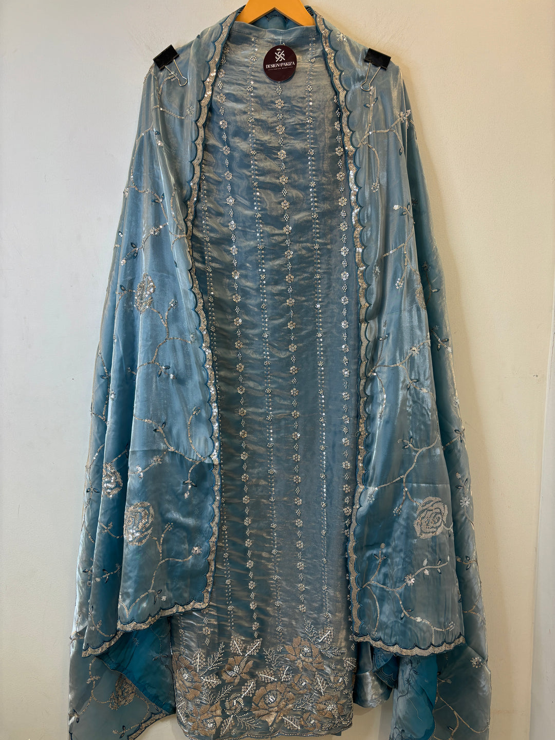 Amairah – Glass Organza Suit with All-Over Handwork