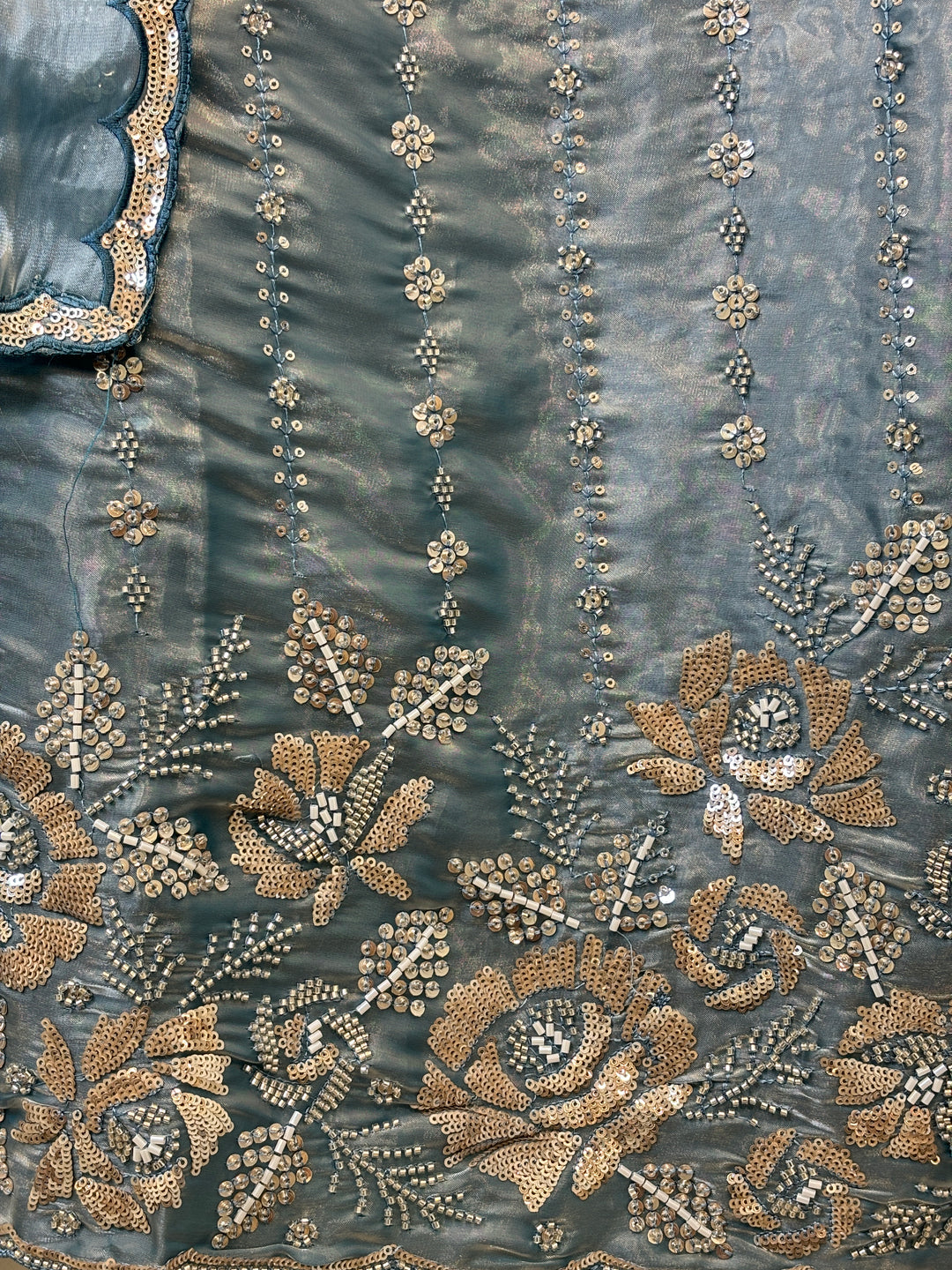 Amairah – Glass Organza Suit with All-Over Handwork