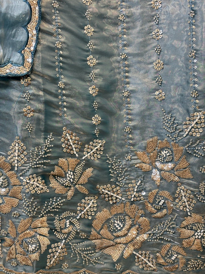 Amairah – Glass Organza Suit with All-Over Handwork