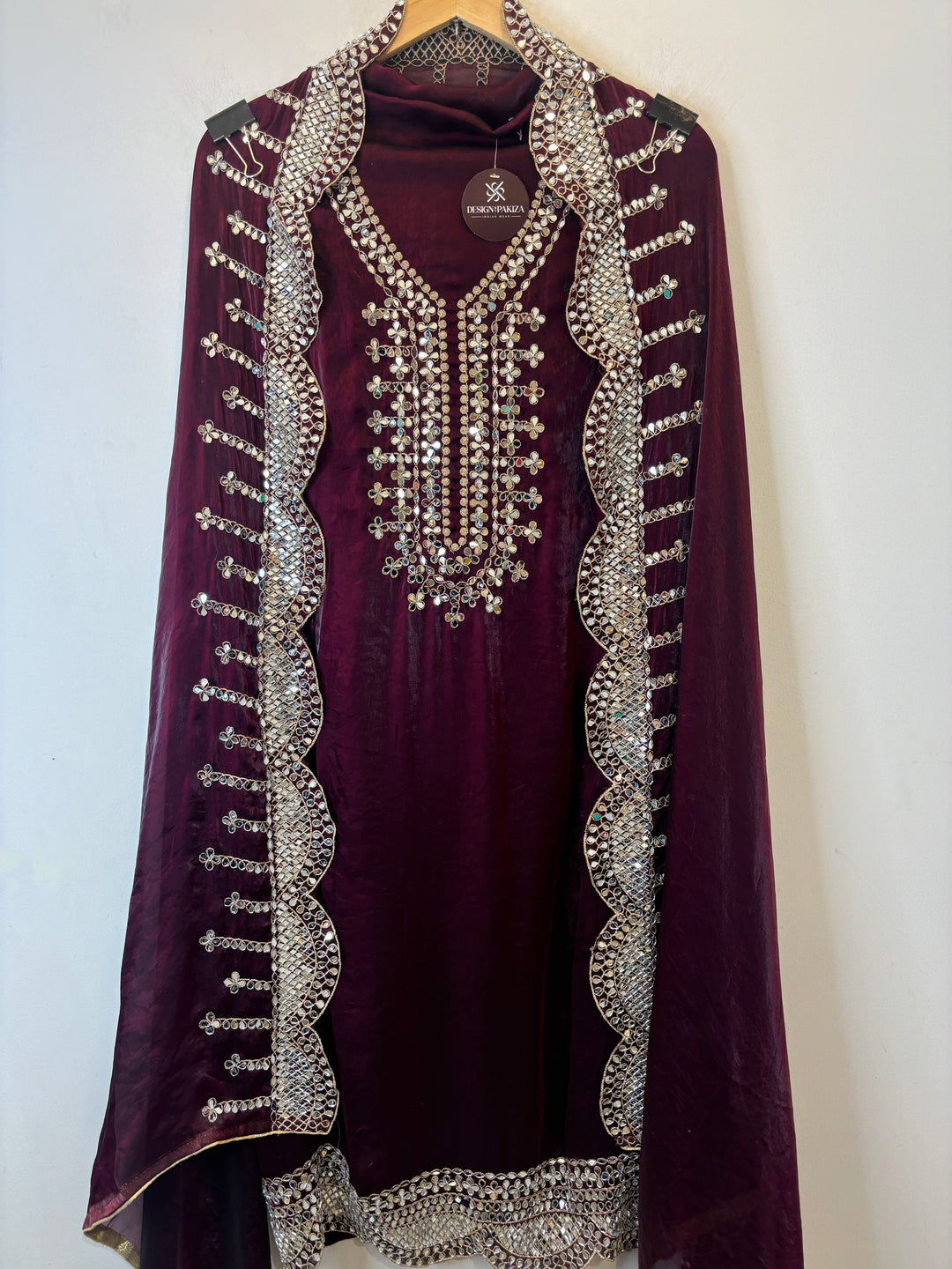 Nura – Glass Organza Mirror Work Suit