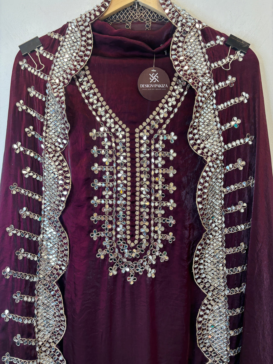 Nura – Glass Organza Mirror Work Suit