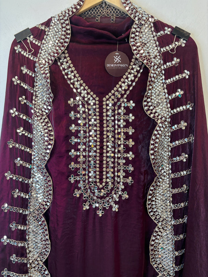 Nura – Glass Organza Mirror Work Suit