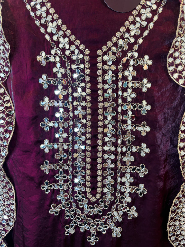 Nura – Glass Organza Mirror Work Suit