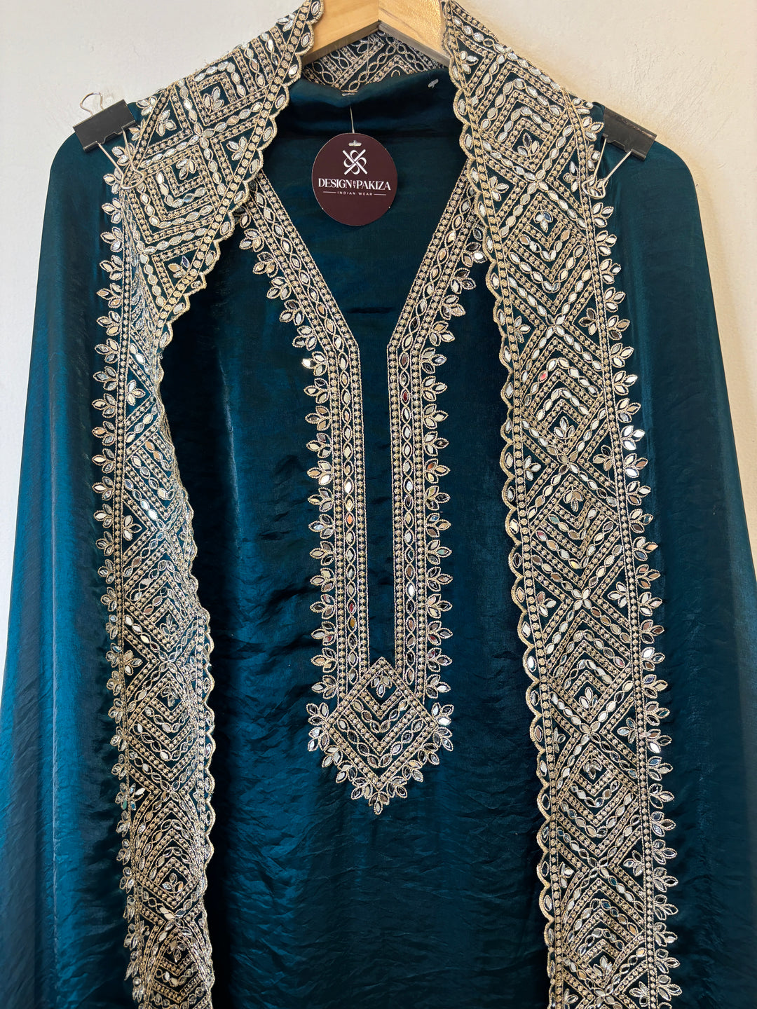 Nura – Glass Organza Mirror Work Suit