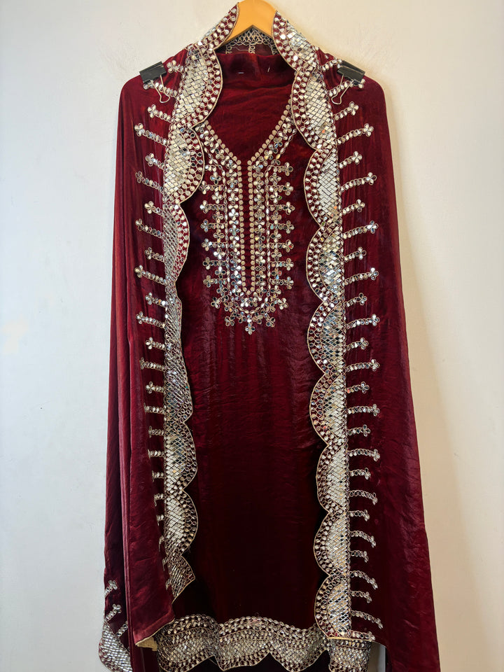 Nura – Glass Organza Mirror Work Suit