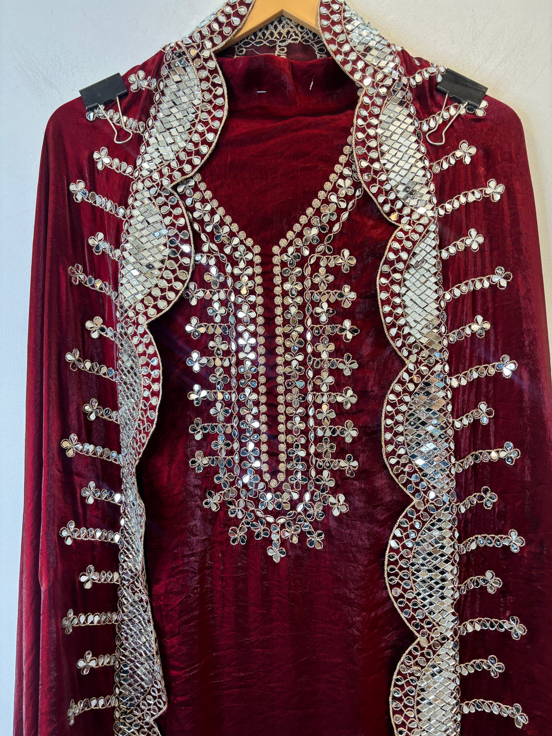Nura – Glass Organza Mirror Work Suit
