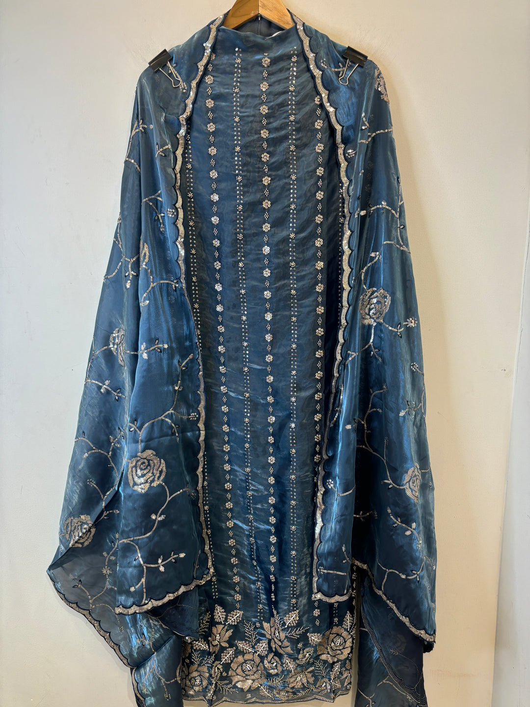 Amairah – Glass Organza Suit with All-Over Handwork