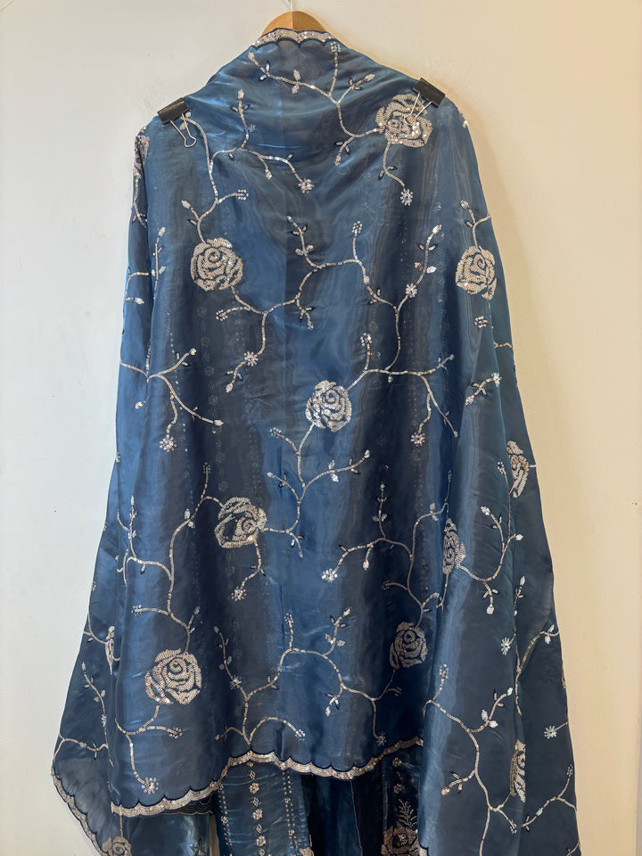 Amairah – Glass Organza Suit with All-Over Handwork