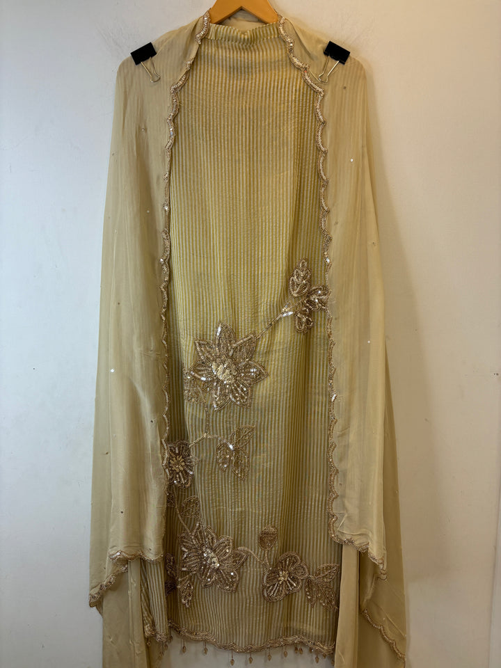 Handwork Tissue Golden Stripes Suit