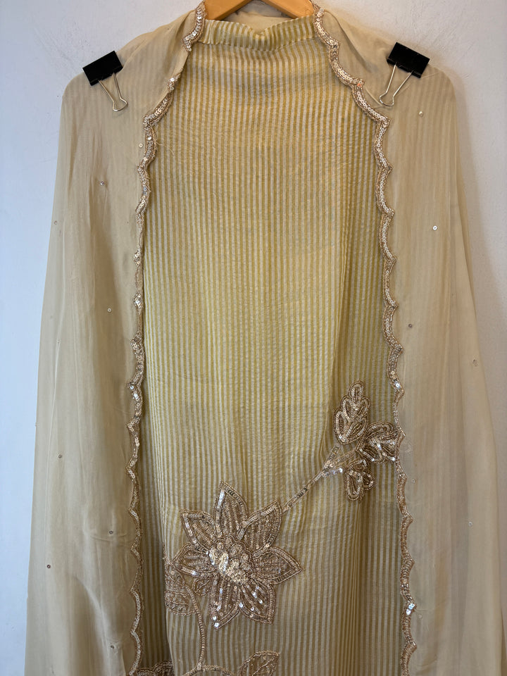 Handwork Tissue Golden Stripes Suit