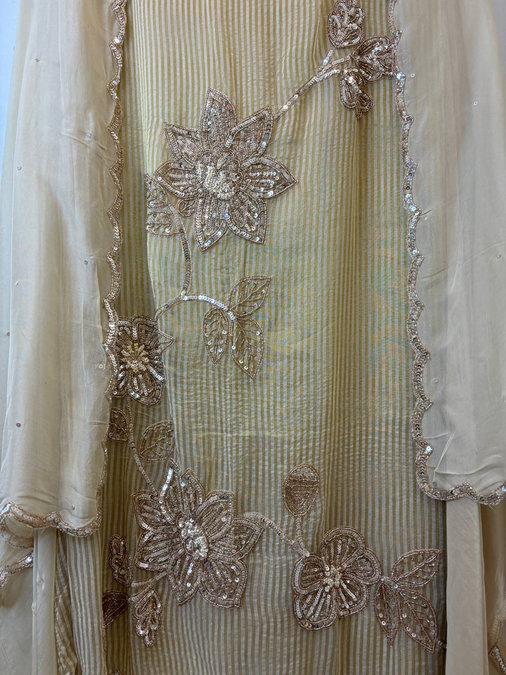 Handwork Tissue Golden Stripes Suit
