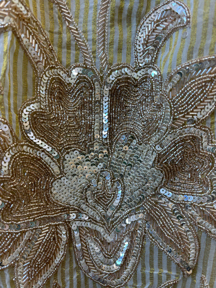Ivory Tissue Golden Stripes Suit