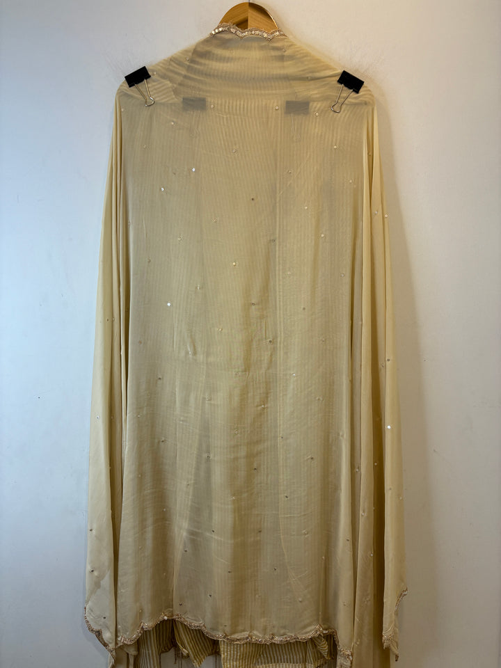 Ivory Tissue Golden Stripes Suit