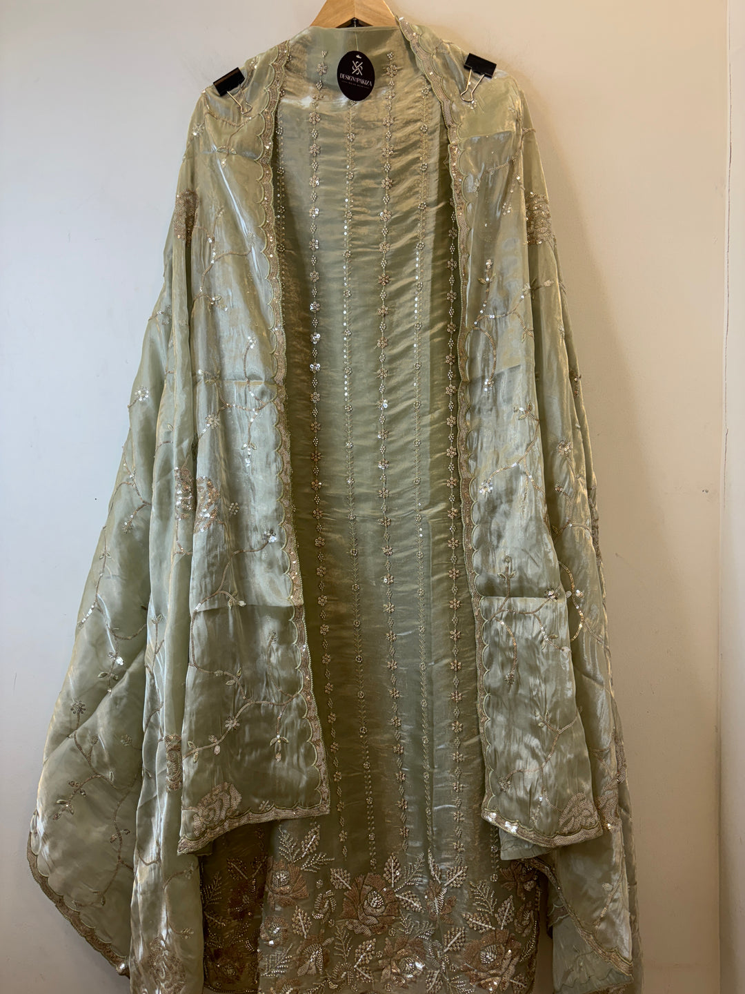 Amairah – Glass Organza Suit with All-Over Handwork