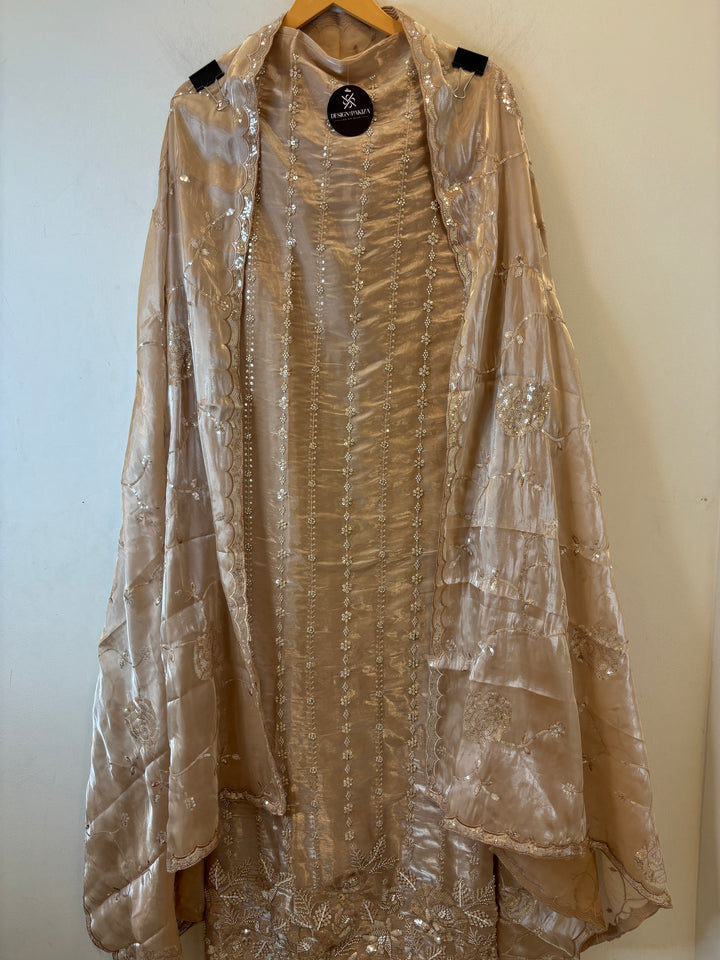 Amairah – Glass Organza Suit with All-Over Handwork