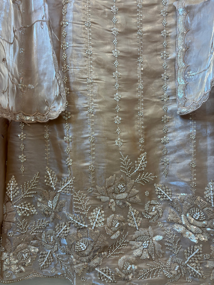Amairah – Glass Organza Suit with All-Over Handwork